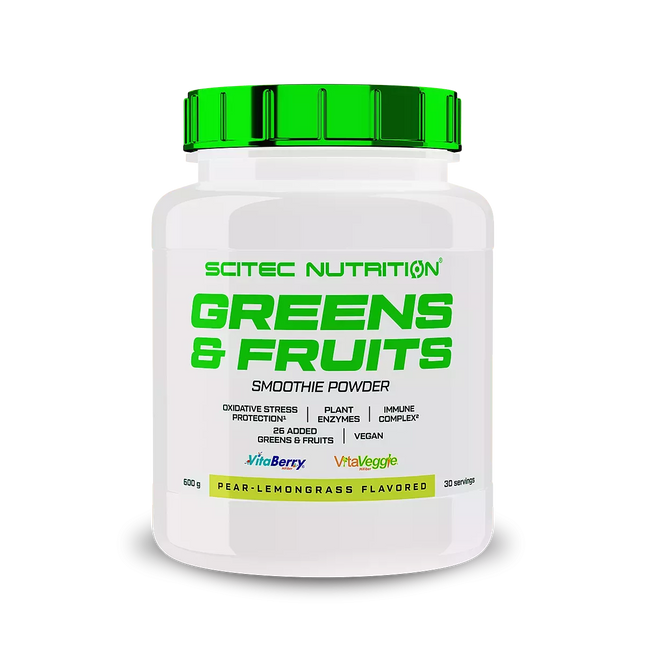 Scitec Greens & Fruits (žalumynų mišinys) 600 g.