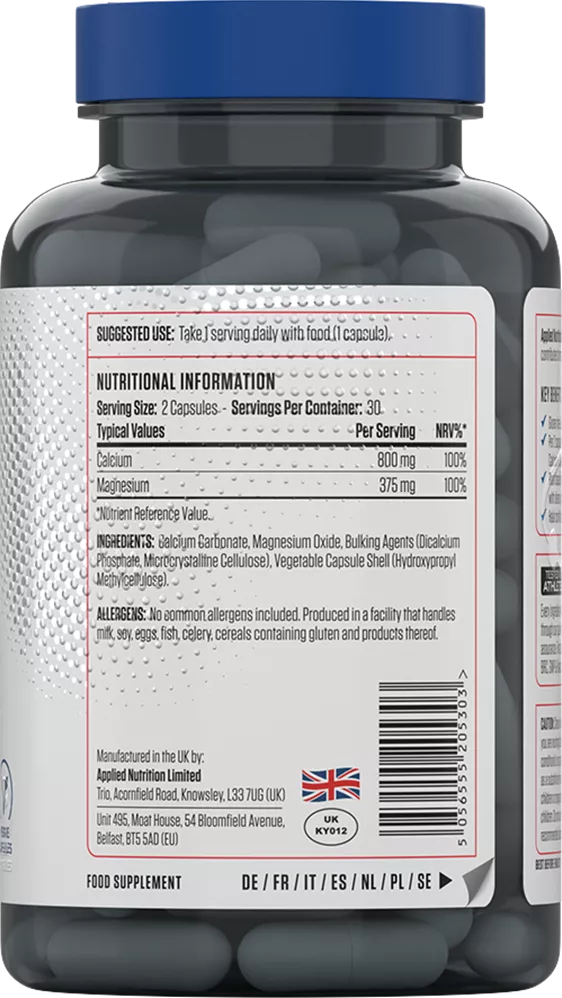 Applied Nutrition Calcium & Magnesium 60 kaps.