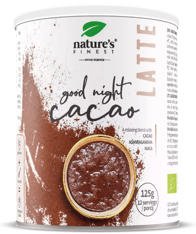 Nature&#39;s Finest gėrimo milteliai „Good Night Latte“, ekologiški 125 g.