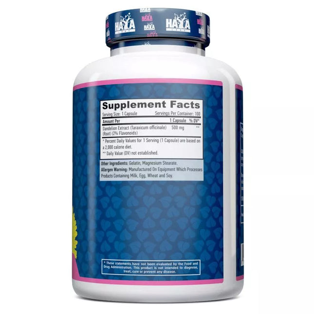Haya Labs Dandelion Root Extract (kiaulpienių šaknų ekstraktas) 100 kaps.