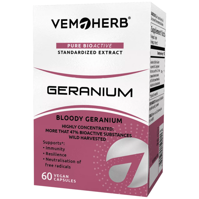 VemoHerb Geranium (Raudonžiedžio snapučio (šaknų) ekstraktas) 60 kaps.